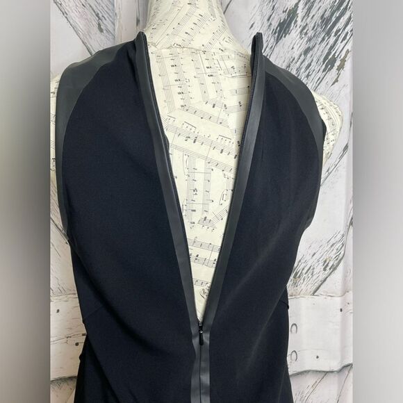 Rag & Bone Sleeveless Black Top Vegan Leather Trim S - Picture 9 of 9